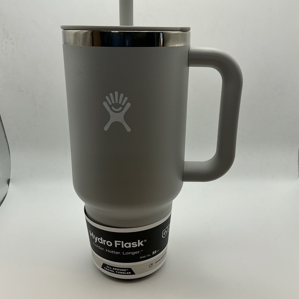 Hydro Flask 32 oz All Around Travel Tumbler Birch Handle Straw Lid NEW